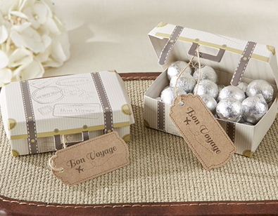 Wedding Favours - Chocolate Balls in mini suitcase